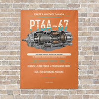 Thumbnail for PT6A-67 vertical canvas print - no frame - orange background