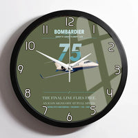 Thumbnail for Bombardier Learjet 75 Liberty design on green army framed wall clock