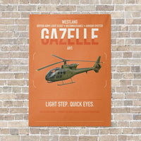 Thumbnail for Westland Gazelle AH1 vertical canvas print - no frame - orange background