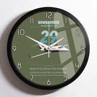 Thumbnail for Bombardier Learjet 29 design on green army framed wall clock