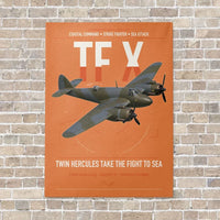 Thumbnail for Bristol Beaufighter TF X vertical canvas print - no frame - orange background