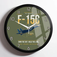Thumbnail for F-15C Eagle design on green army framed wall clock