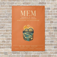 Thumbnail for Frederick W. Smith International Airport Memphis MEM vertical canvas print - no frame - orange background