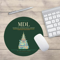 Thumbnail for Mandalay International Airport (MDL) design on dark green round mouse pad