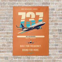 Thumbnail for Boeing 737-800 NG vertical canvas print - no frame - orange background