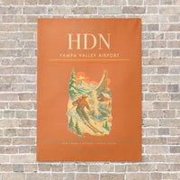 Thumbnail for Yampa Valley Airport HDN vertical canvas print - no frame - orange background