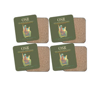 Thumbnail for Leoš Janáček Airport Ostrava (OSR) design on green army 4 pieces set coaster