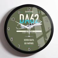 Thumbnail for Diamond DA62 design on green army framed wall clock