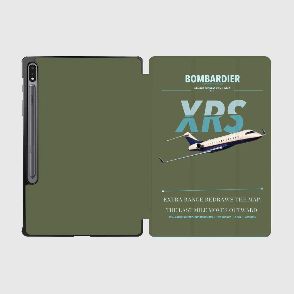 Bombardier Global Express XRS design on green army samsung tablet tablet case