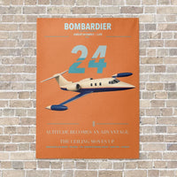 Thumbnail for Bombardier Learjet 24 vertical canvas print - no frame - orange background
