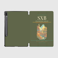 Thumbnail for Strasbourg Airport (SXB) design on green army samsung tablet tablet case