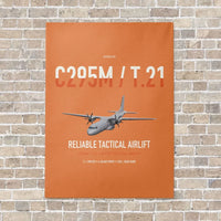 Thumbnail for Airbus C295M T.21 vertical canvas print - no frame - orange background
