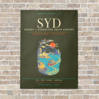 Thumbnail for Sydney Kingsford Smith Airport SYD - Canvas Framed - Green Army