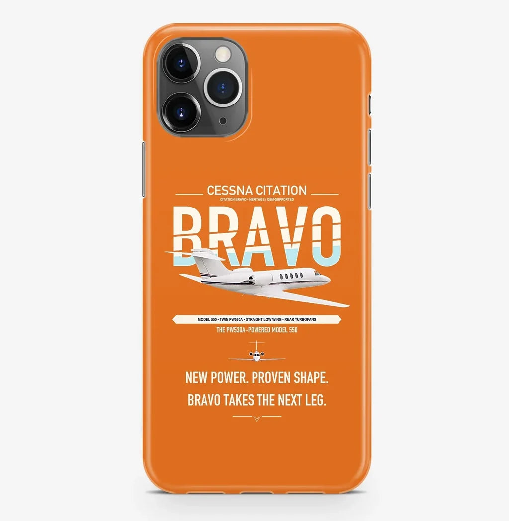Cessna Citation Bravo design on orange magsafe iphone case, for iPhone Pro Max