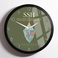 Thumbnail for Sharm El Sheikh International Airport (SSH) design on green army framed wall clock