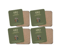 Thumbnail for Albuquerque International Sunport (ABQ) design on green army 4 pieces set coaster