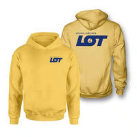 Thumbnail for LOT Polish Airlines logo on yellow double side hoodie