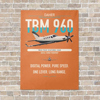 Thumbnail for Daher TBM 960 vertical canvas print - no frame - orange background