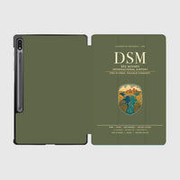 Thumbnail for Des Moines International Airport (DSM) design on green army samsung tablet tablet case