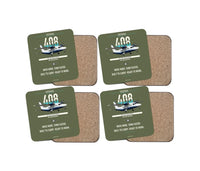 Thumbnail for Cessna 408 SkyCourier design on green army 4 pieces set coaster