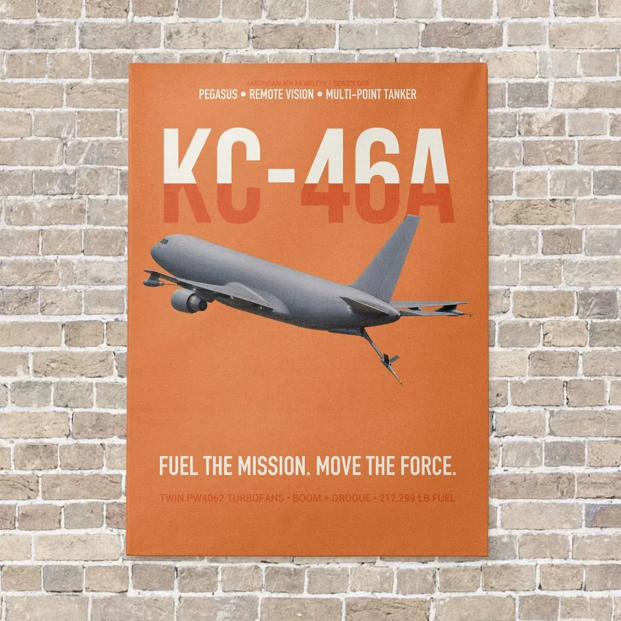 KC-46A PEGASUS vertical canvas print - no frame - orange background