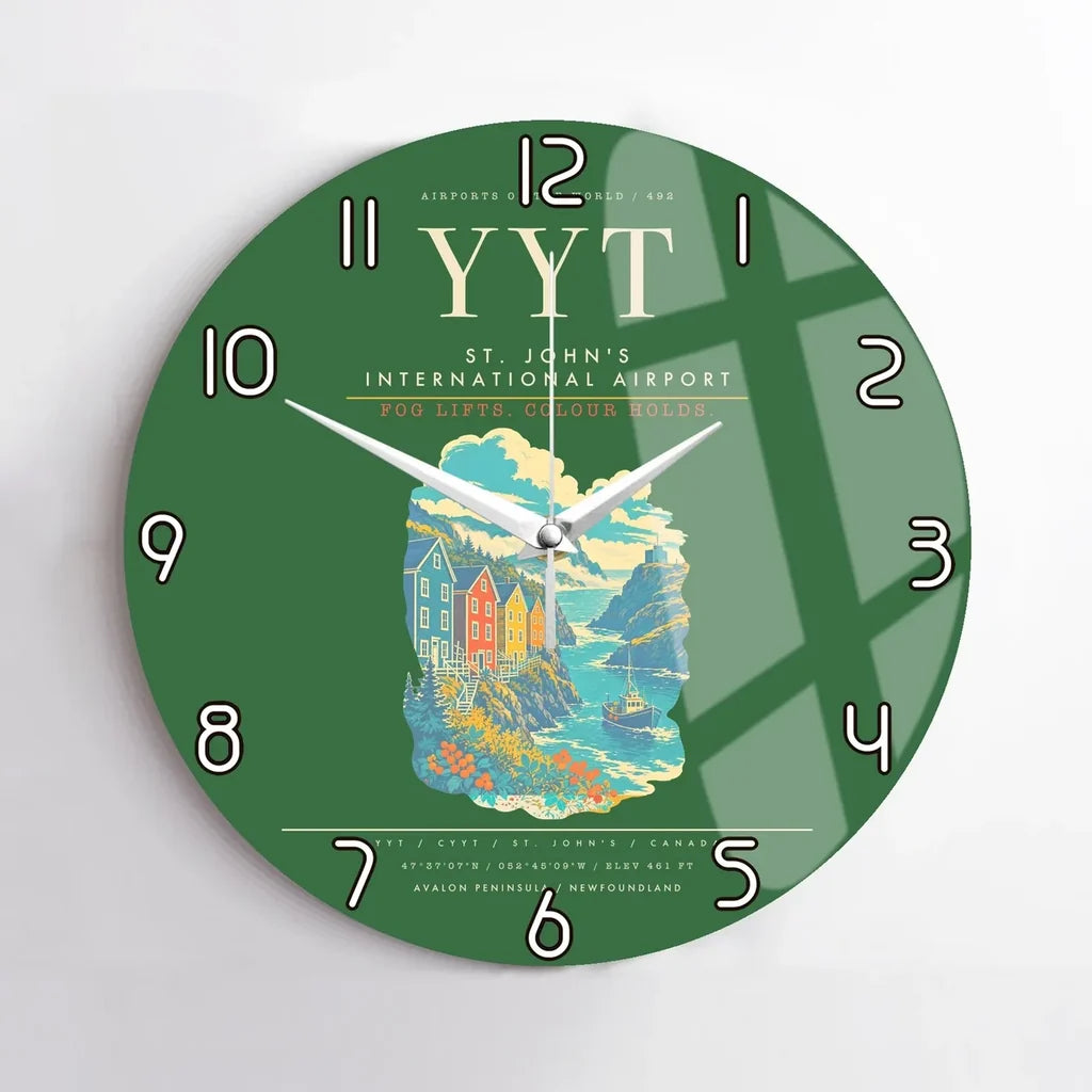 St. John's International Airport YYT Wall-Clock No-Frame - Green