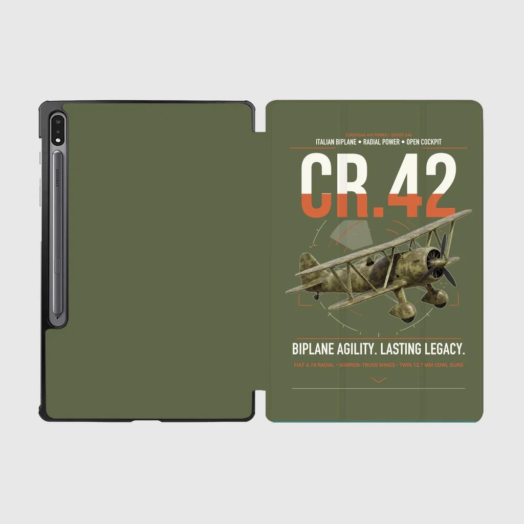 Fiat CR.42 Falco design on green army samsung tablet tablet case
