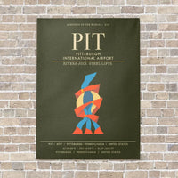 Thumbnail for Pittsburgh International Airport PIT - Canvas Framed - Green Army