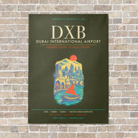 Thumbnail for Dubai International Airport DXB - Canvas Framed - Green Army