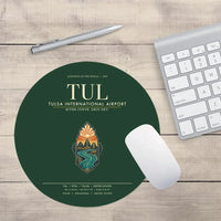 Thumbnail for Tulsa International Airport (TUL) design on dark green round mouse pad