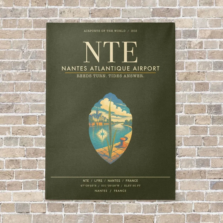 Nantes Atlantique Airport NTE - Canvas Framed - Green Army