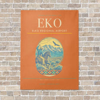 Thumbnail for Elko Regional Airport EKO vertical canvas print - no frame - orange background