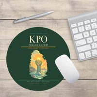 Thumbnail for Pohang Airport (KPO) design on dark green round mouse pad