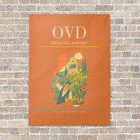 Thumbnail for Asturias Airport OVD vertical canvas print - no frame - orange background