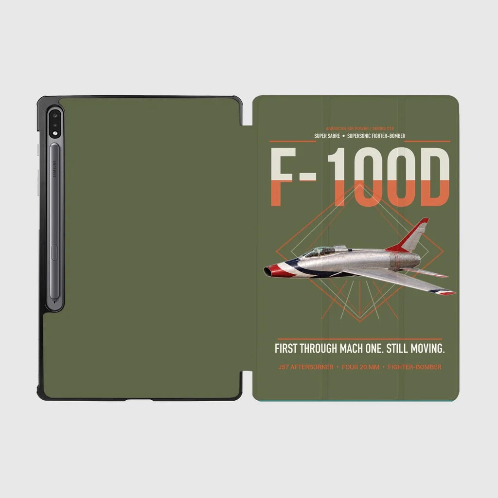 F-100D Super Sabre design on green army samsung tablet tablet case