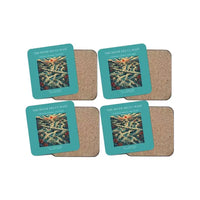 Thumbnail for The River Delta Maze - Designed Coasters design on turquoise 4-pieces-set
