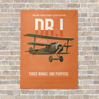 Thumbnail for Fokker Dr.I vertical canvas print - no frame - orange background