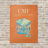 Thumbnail for Chambéry-Savoie Airport CMF vertical canvas print - no frame - orange background