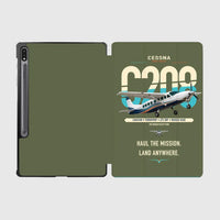 Thumbnail for Cessna 208 Caravan design on green army samsung tablet tablet case
