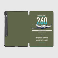 Thumbnail for Beechcraft King Air 260 design on green army samsung tablet tablet case