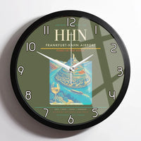 Thumbnail for Frankfurt-Hahn Airport (HHN) design on green army framed wall clock