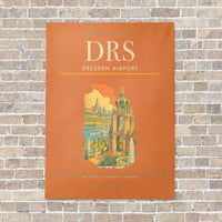 Thumbnail for Dresden Airport DRS vertical canvas print - no frame - orange background