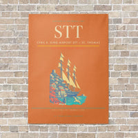 Thumbnail for Cyril E. King Airport STT — St. Thomas vertical canvas print - no frame - orange background