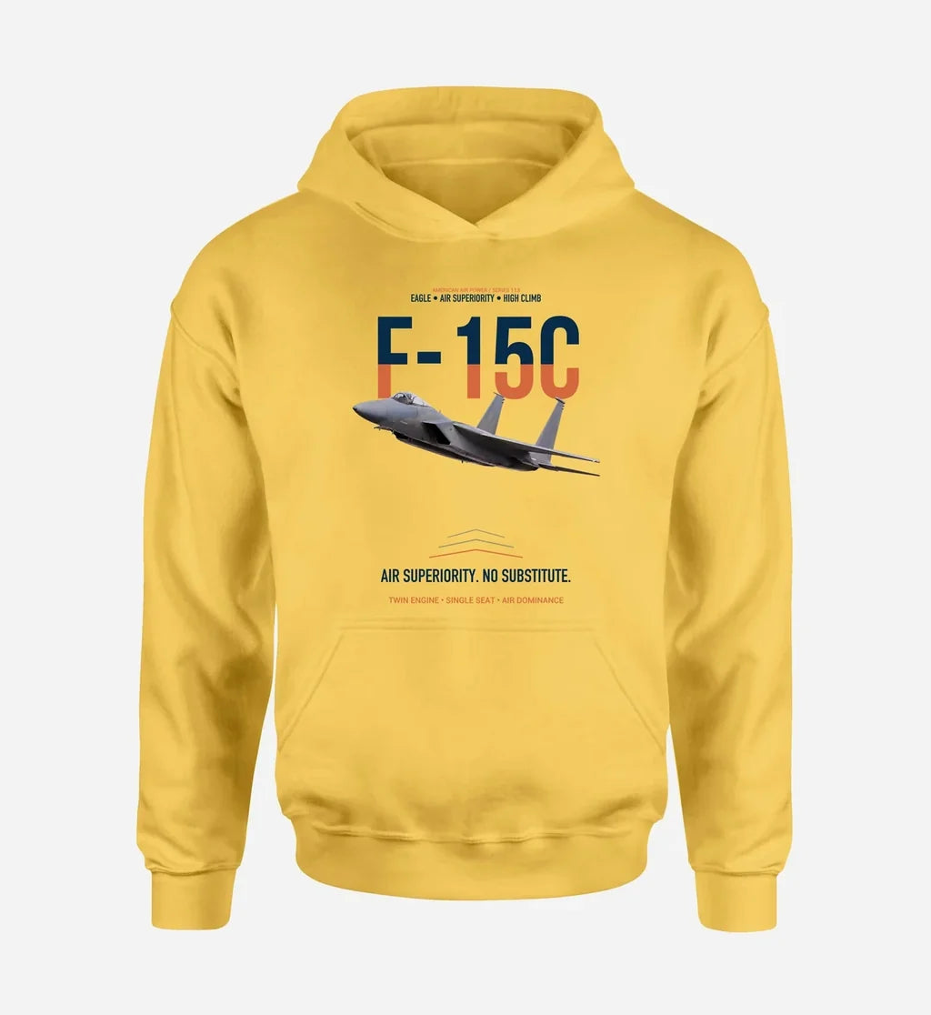 F-15C EAGLE design on yellow hoodie single side