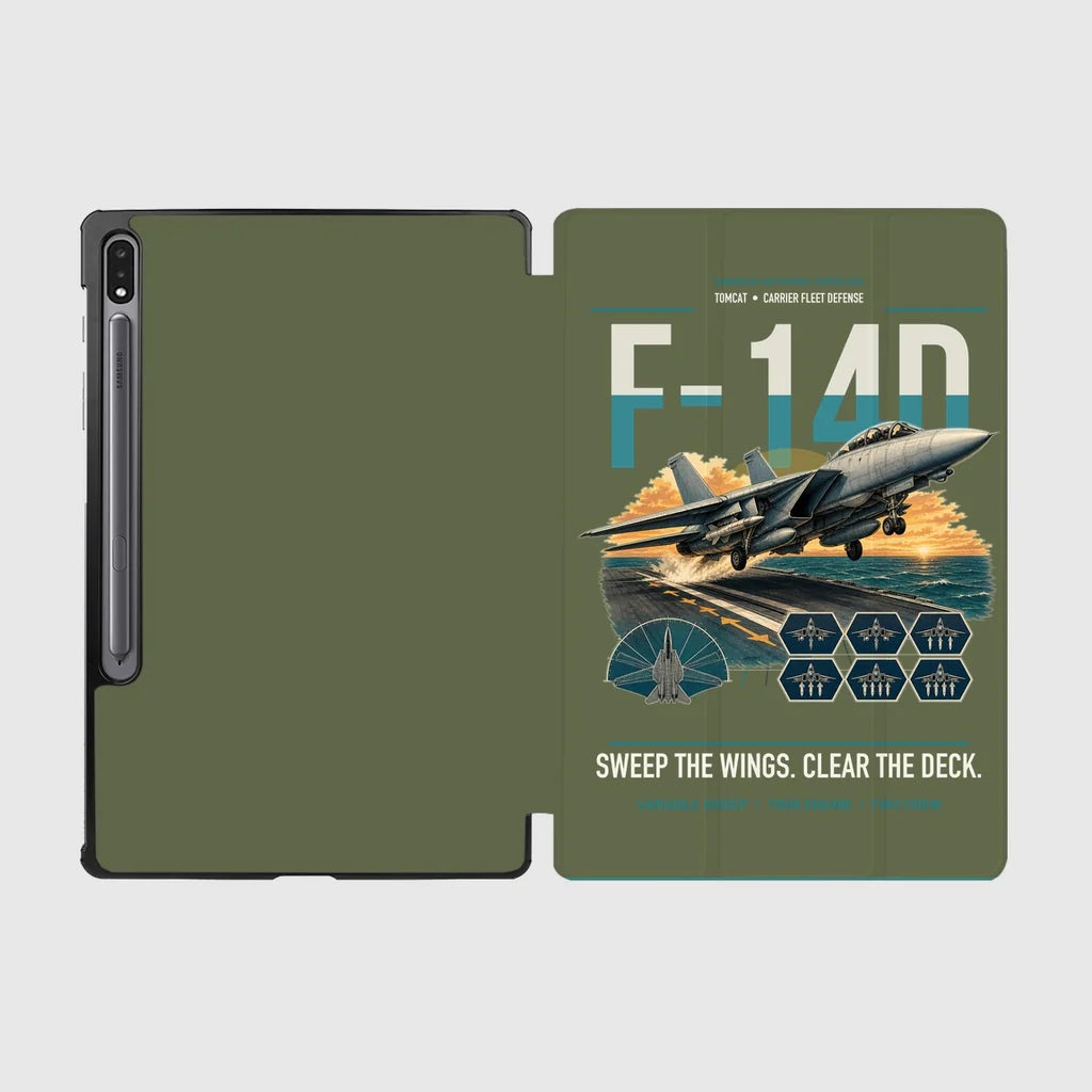 F-14D Tomcat design on green army samsung tablet tablet case
