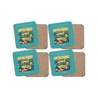 Thumbnail for The First Flight Cover - Designed Coasters design on turquoise 4-pieces-set
