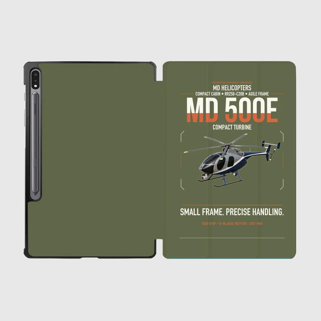 MD Helicopters MD 500E design on green army samsung tablet tablet case