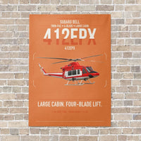 Thumbnail for SUBARU Bell 412EPX vertical canvas print - no frame - orange background
