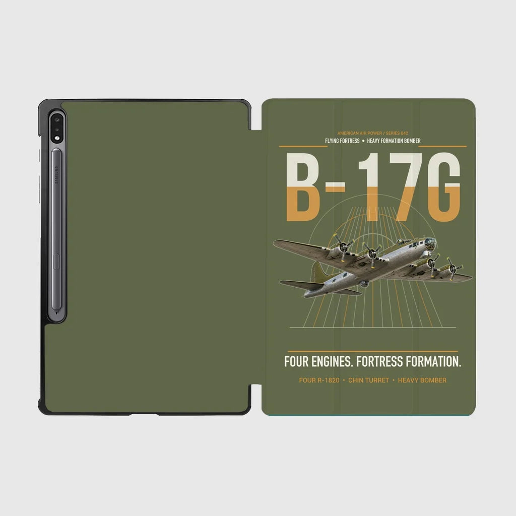 B-17G Flying Fortress design on green army samsung tablet tablet case