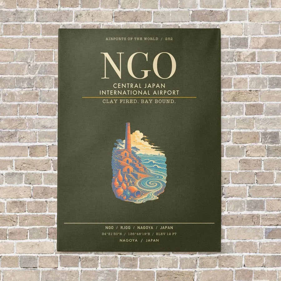 Central Japan International Airport NGO - Canvas Framed - Green Army